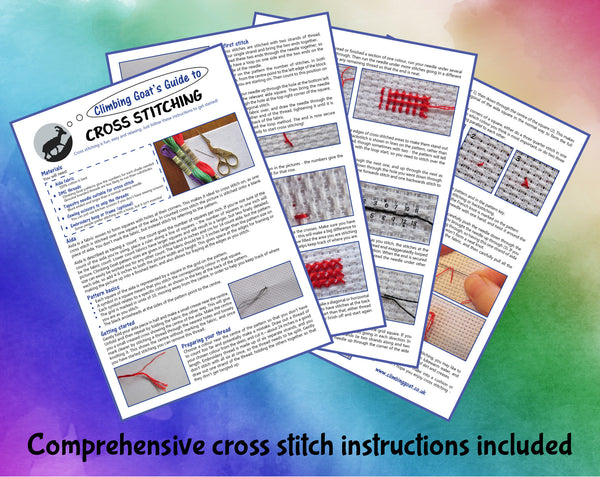 Comprehensive cross stitch instructions included