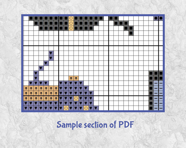 Game On computer games cross stitch pattern. Sample section of PDF.