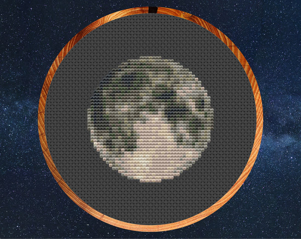 Cross stitch pattern of the Full Moon
