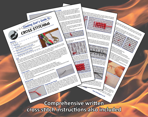 Comprehensive written cross stitch instructions also included