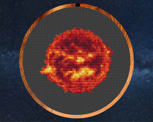 Cross stitch pattern of the Sun