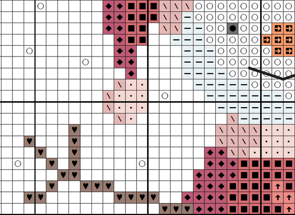 A Gathering of Snowmen cross stitch pattern - section of PDF