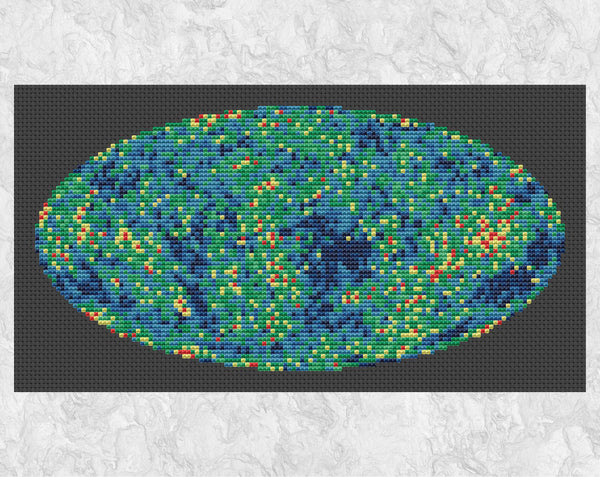 Cosmic Microwave Background Radiation astronomy cross stitch pattern - shown without frame