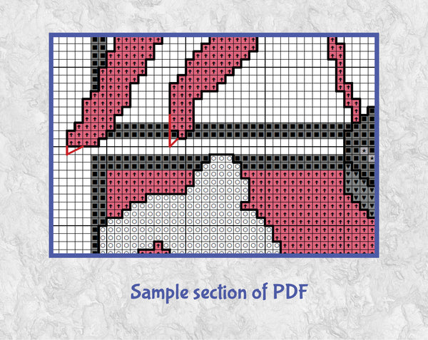 Ice Hockey Players cross stitch pattern. Sample of PDF.