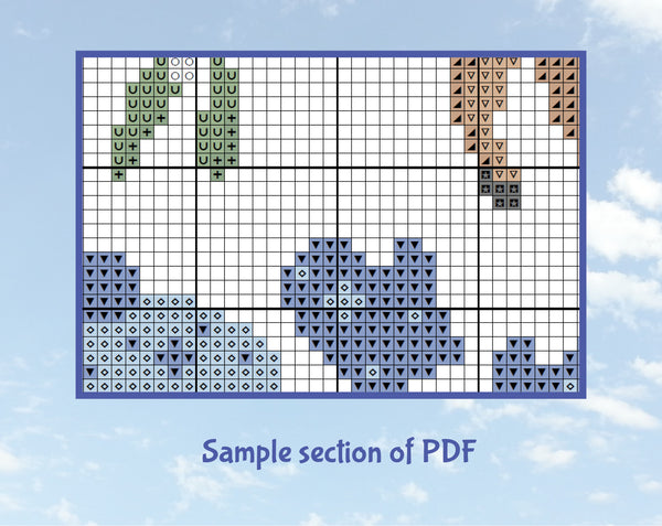 Icy Winter cross stitch pattern - section of PDF
