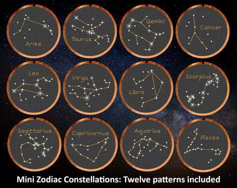 Mini Zodiac Constellations: Twelve patterns included