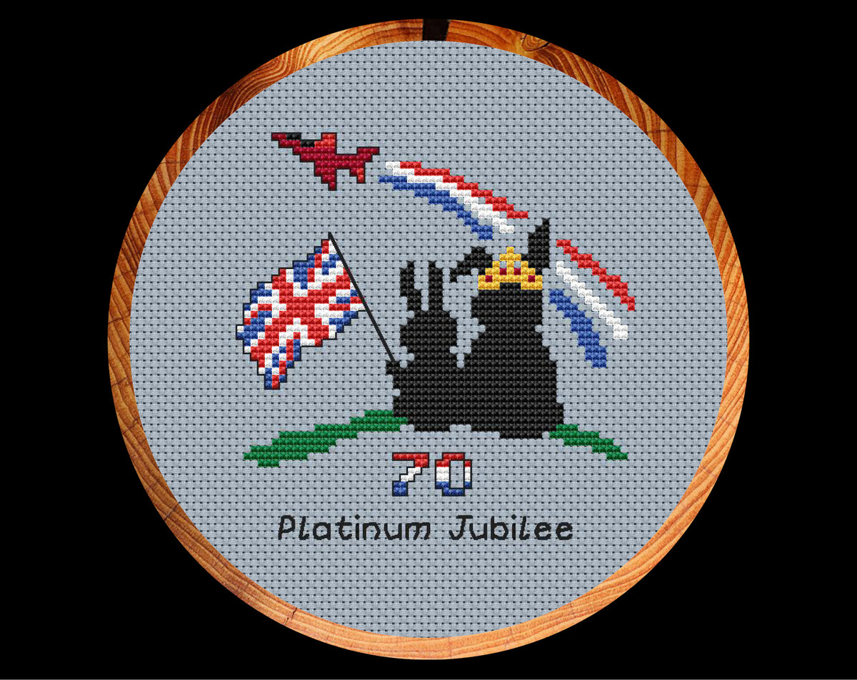 Platinum Jubilee cross stitch pattern Together Bunnies Collection