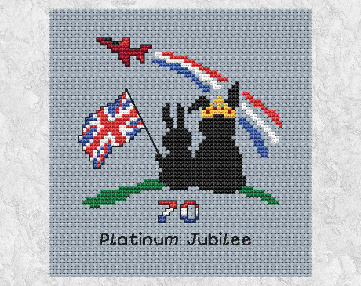 Platinum Jubilee cross stitch pattern Together Bunnies Collection