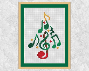 Music Christmas Tree cross stitch pattern