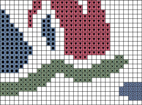 Racing Car Silhouette - section of cross stitch pattern