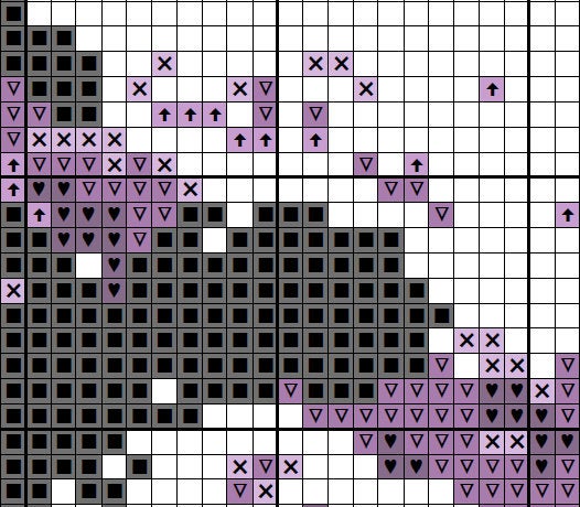 Clarinetist cross stitch pattern (female) - splattered paint clarinet player - section of PDF