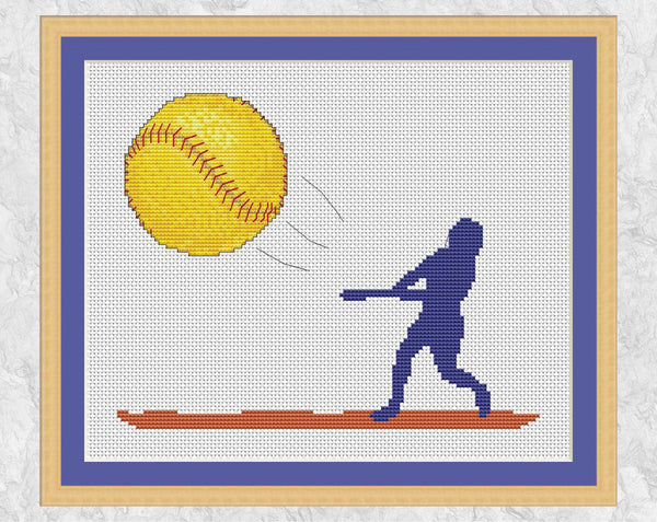 Softball cross stitch pattern - softballer