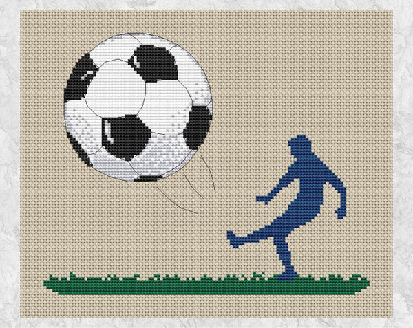 Footballer cross stitch pattern - male footballer without frame