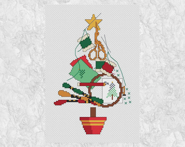Cross Stitchers' Christmas Tree cross stitch pattern without frame