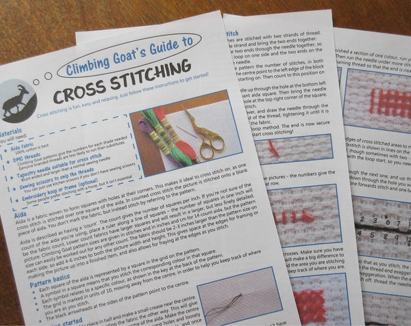 Detailed cross stitch instructions