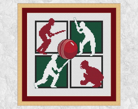 Cricket cross stitch pattern with frame