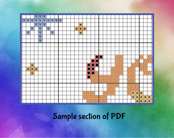 Inspirational cross stitch pattern with the words "Always be yourself - you'll only ever be an unsparkly copy of anybody else". Sample section of PDF.