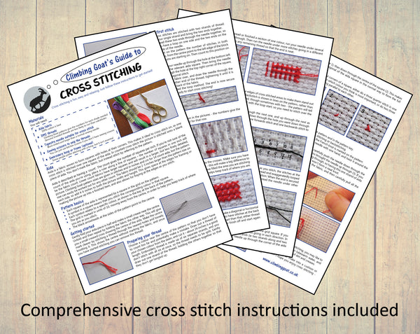 Autumn Minis cross stitch patterns by Climbing Goat Designs. Comprehensive cross stitch instructions included.