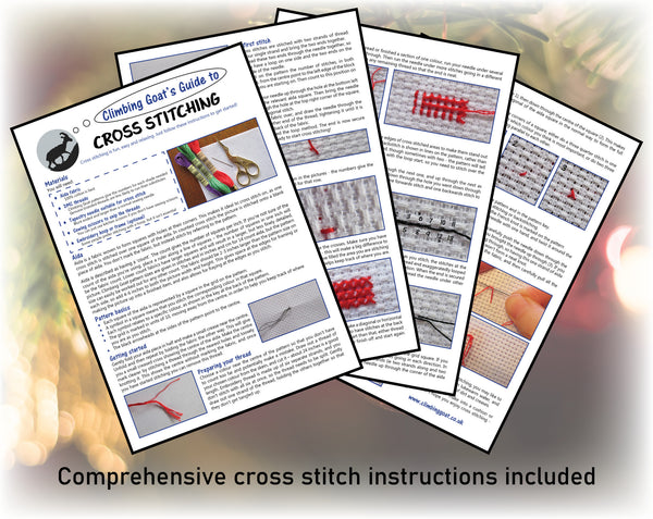 Comprehensive cross stitch instructions included