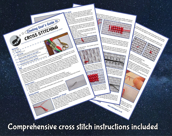 Comprehensive cross stitch instructions included