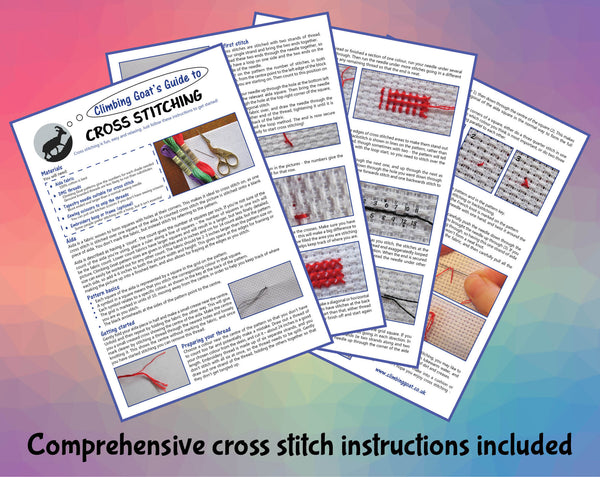 Comprehensive cross stitch instructions included