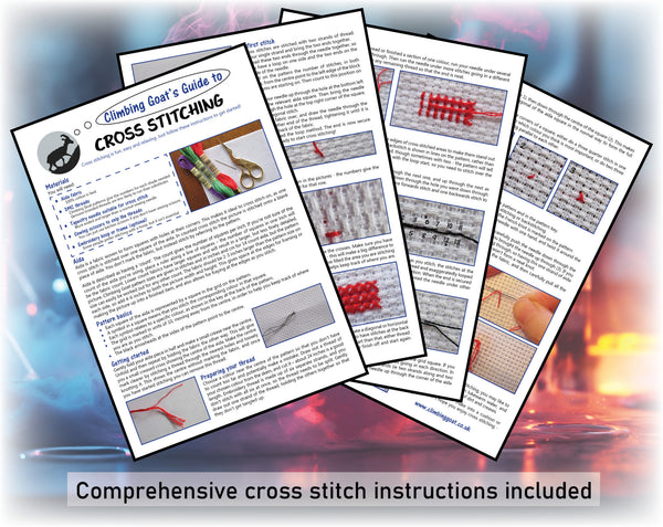 Her Science, Her Story: Women in Science cross stitch pattern. Comprehensive cross stitch instructions included.