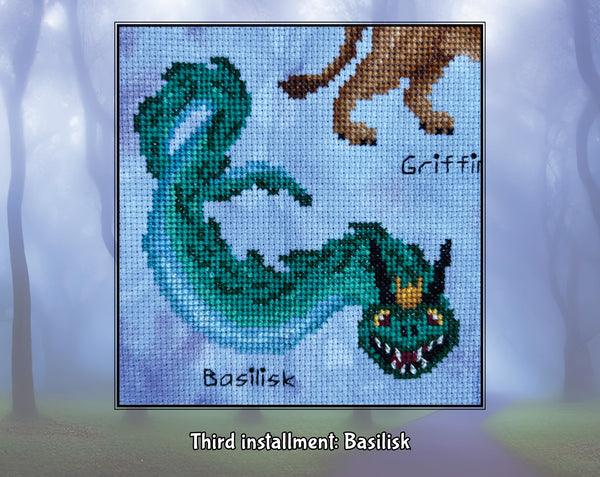 Mythical Creatures: A Field Guide stitchalong. Second installment: Basilisk