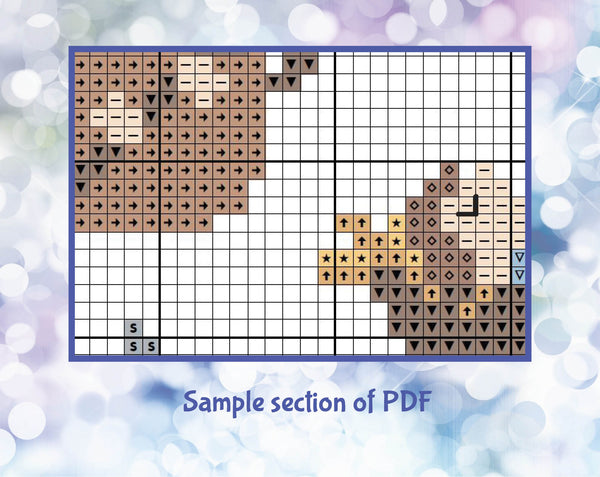 Nativity cross stitch pattern. Sample section of PDF.