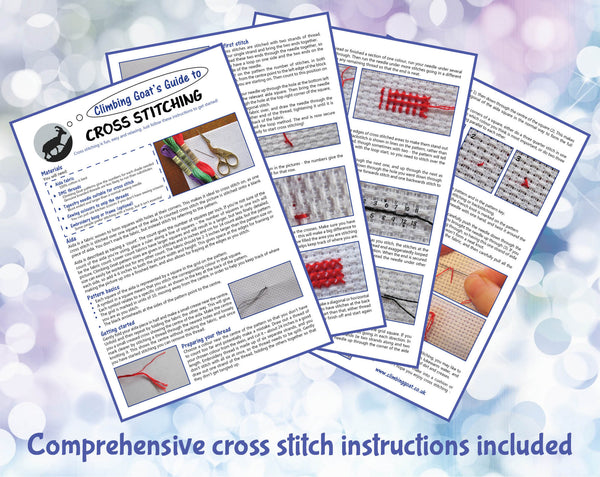 Comprehensive cross stitch instructions included