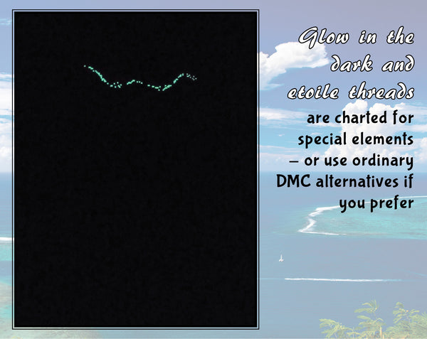 Ocean: Wonders of the Seas. A stitchalong by Climbing Goat Designs.

Glow in the dark and etoile threads are charted for special elements - or use ordinary DMC alternatives if you prefer.
