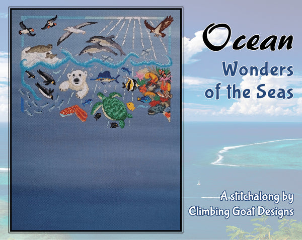Ocean: Wonders of the Seas. A stitchalong by Climbing Goat Designs.