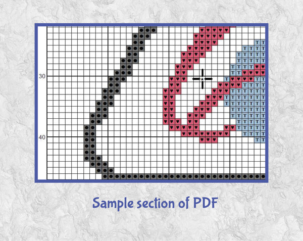 Orion Mission Patch cross stitch pattern. Sample section of PDF.