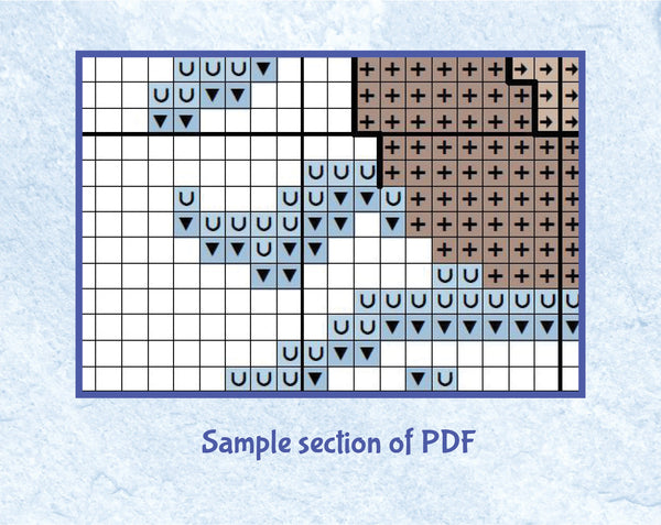 Otterly Amazing cross stitch pattern. Cartoon of an otter with the words "You are otterly amazing". Sample section of PDF.