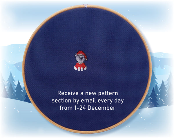 Polar Bears Advent Calendar Stitchalong cross stitch pattern by Climbing Goat Designs. Receive a new pattern section by email every day from 1-24 December.