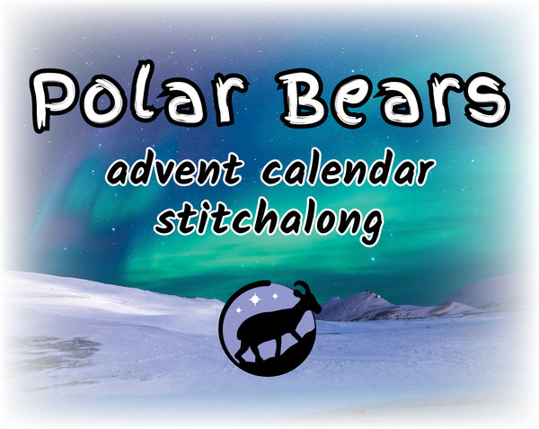 Polar Bears Advent Calendar Stitchalong cross stitch pattern by Climbing Goat Designs.
