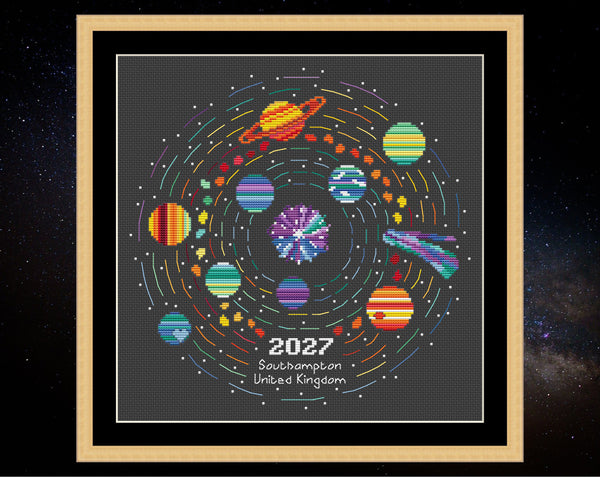 Rainbow Temperature Solar System - maximum temperatures version. Shown in frame.