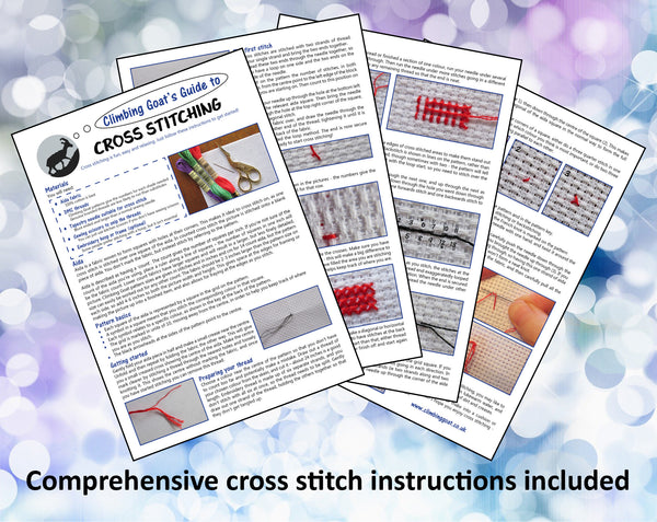 Comprehensive cross stitch instructions included