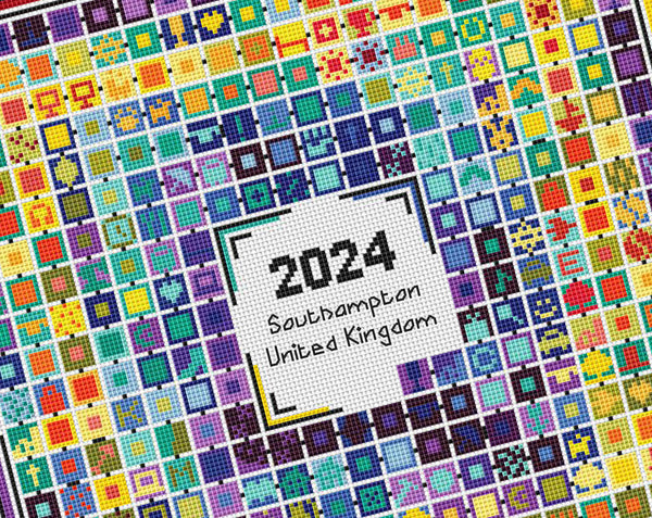 Close up of Stitch Your Year in Temperatures cross stitch pattern