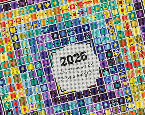 Close up of Stitch Your Year in Temperatures cross stitch pattern