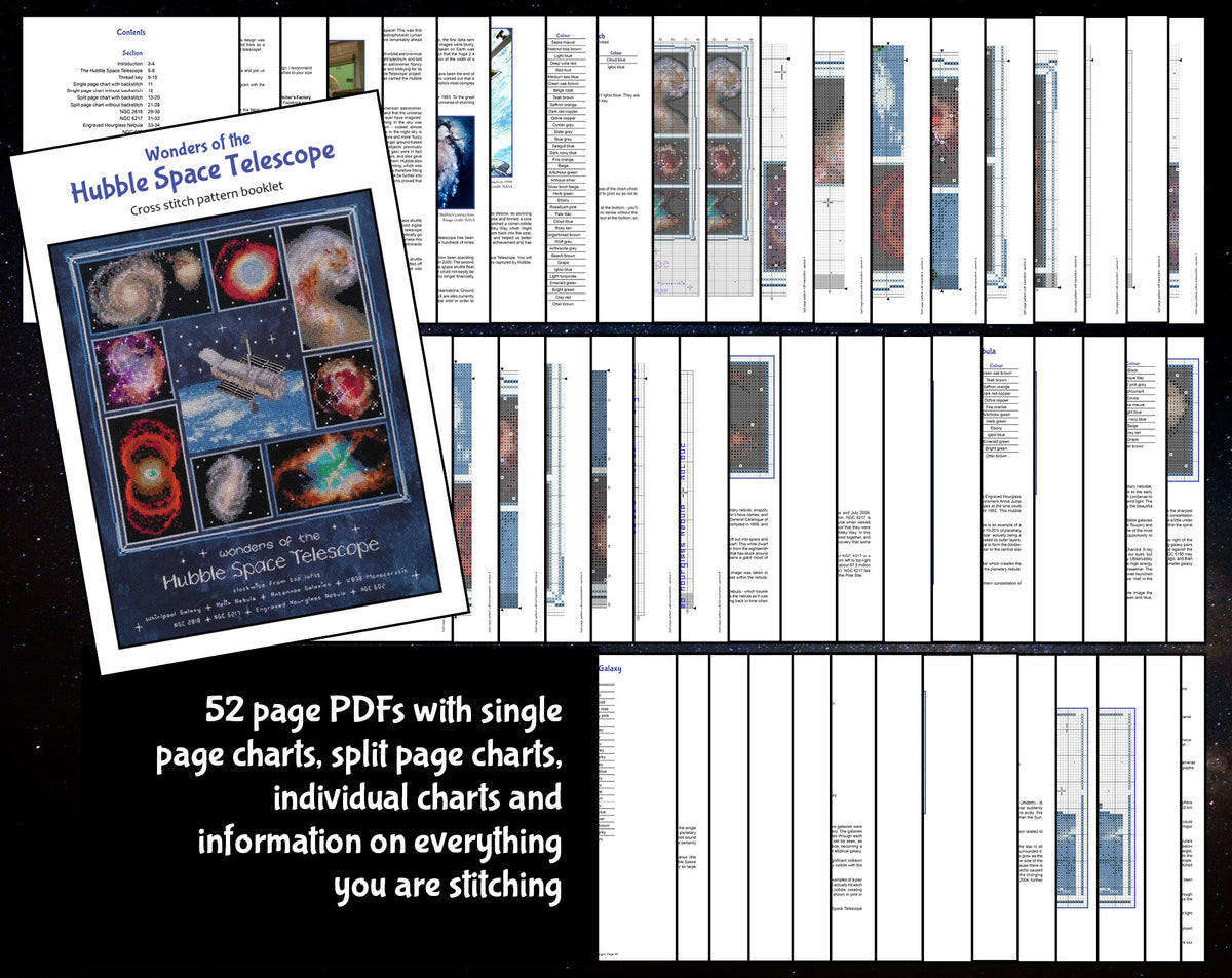 Telescope Pattern Raft Wonders of the Hubble Space Telescope - Astronomy cross stitch pattern ...