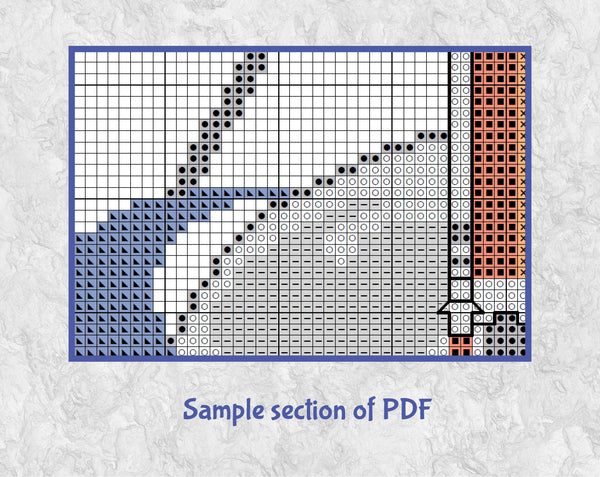 Artemis Mission Patch (NASA moon landings mission) cross stitch pattern. Sample section of PDF.