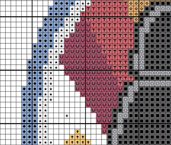 Hubble Space Telescope cross stitch pattern - section of PDF