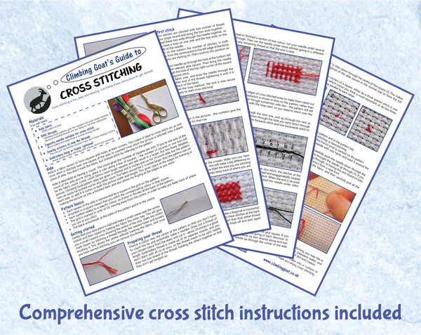 Comprehensive cross stitch instructions included