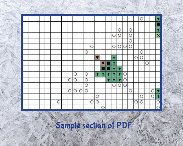 Christmas Tree Snowflakes cross stitch patterns. Sample section of PDF.