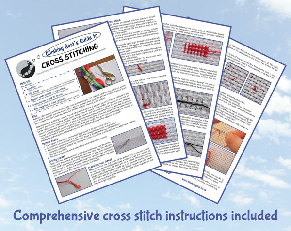 Comprehensive cross stitch instructions included