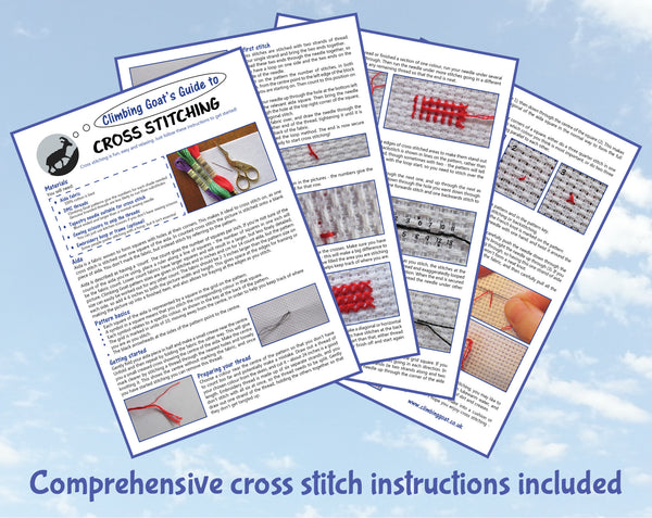 Comprehensive cross stitch instructions included
