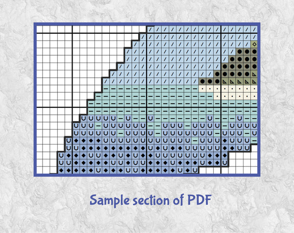Desert Island Dolphin cross stitch pattern - Animals at Home Collection