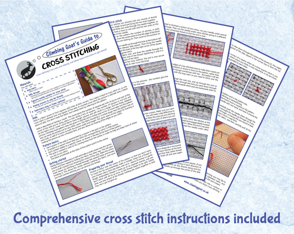 Complete cross stitch instructions included