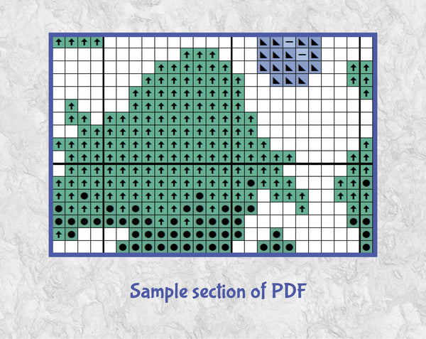 Mermaid Christmas Tree cross stitch pattern. Sample section of PDF.