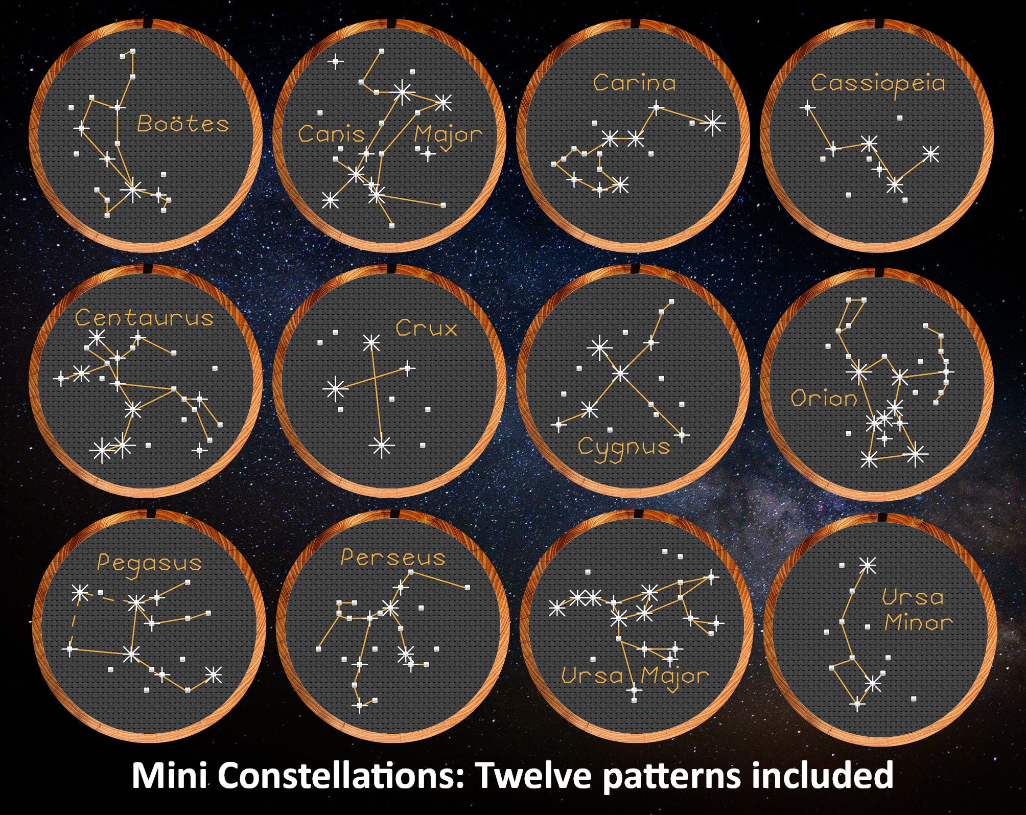 Mini Constellations: Twelve patterns included